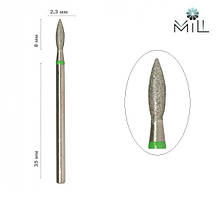 Насадка алмазна полум'я 2.3 мм зелена Mill