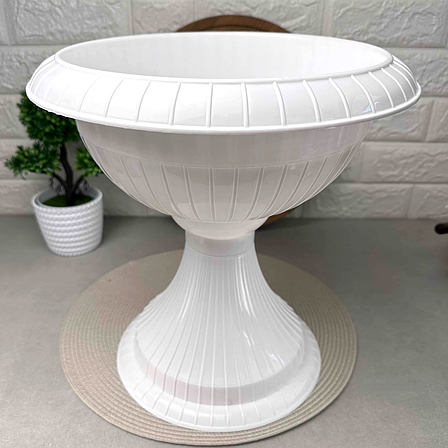 Білий підлоговий вазон на ніжці 5.8 л Маямі, фото 1