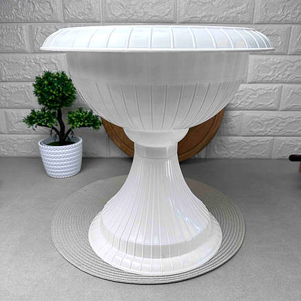 Білий підлоговий вазон на ніжці 5.8 л Маямі, фото 2