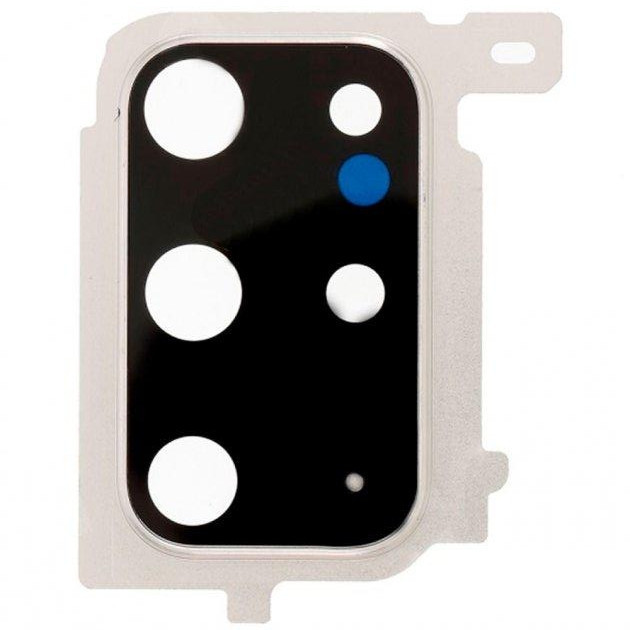 Скло камери з рамкою для смартфону Samsung G985 Galaxy S20 Plus, білий