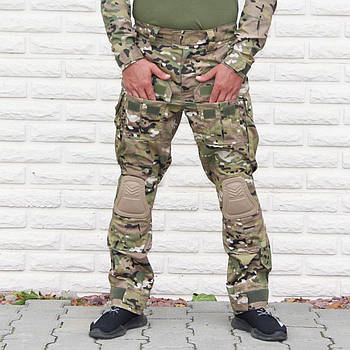 Штани військові літні з наколінниками тактичні для ЗСУ Мультикам РІП СТОП, брюки армійські, розмір 46-62