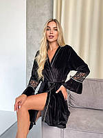 На запах халат із мереживом. Одяг для дому. Гарний халат. Розмір універсал., фото 8