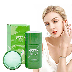 Маска для обличчя PAQIMAN із зеленим чаєм/ Глиняна маска-стік для глибокого очищення шкіри та звуження пор