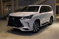 Lexus LX570 Бічні пороги (дизайн Lexus 2016+) чорний колір TSR Тюнінг пороги Лексус ЛХ 570 450d