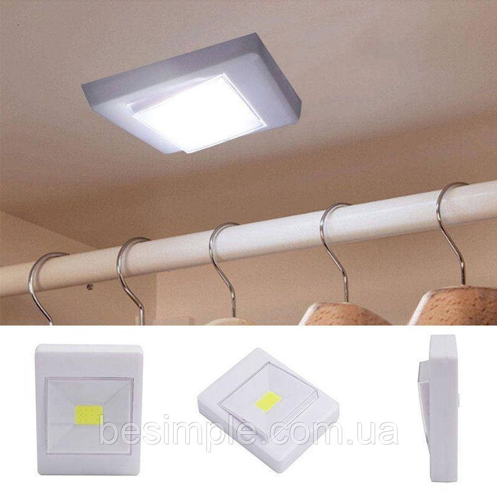 Світлодіодний LED світильник нічник вимикач на батарейках COB light switch / Підсвітка нічник у вигляді вимикача