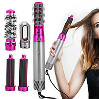 Фен-стайлер 5в1 Hot Air Styler с насадками для завивки и выпрямления волос / Фен расческа для разных типов