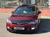 Honda Civic 2006-2011 Накладка на передний бампер ЛИП (черная) TSR Тюнинг переднего бампера Хонда Цивик Седан