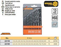 Набор сверла по металлу Польша HSS Ø=1,5-6,5 мм 13 штук STHOR-22130