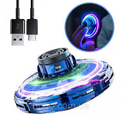 Літаючий спіннер FLY із зарядкою від USB та LED підсвічуванням, Синій / Електроспіннер з LED підсвічуванням / Літаючий спіннер для