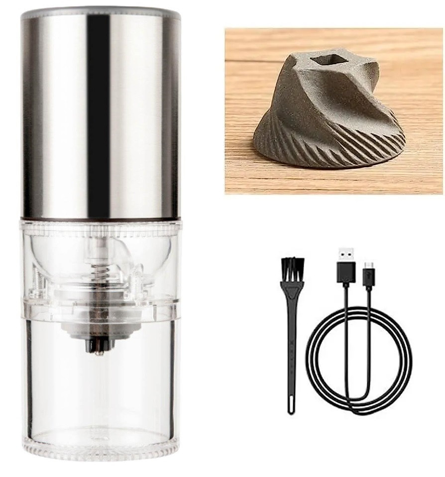 Електрична кавомолка HB689 Electric Grinder портативна Срібло, фото 1