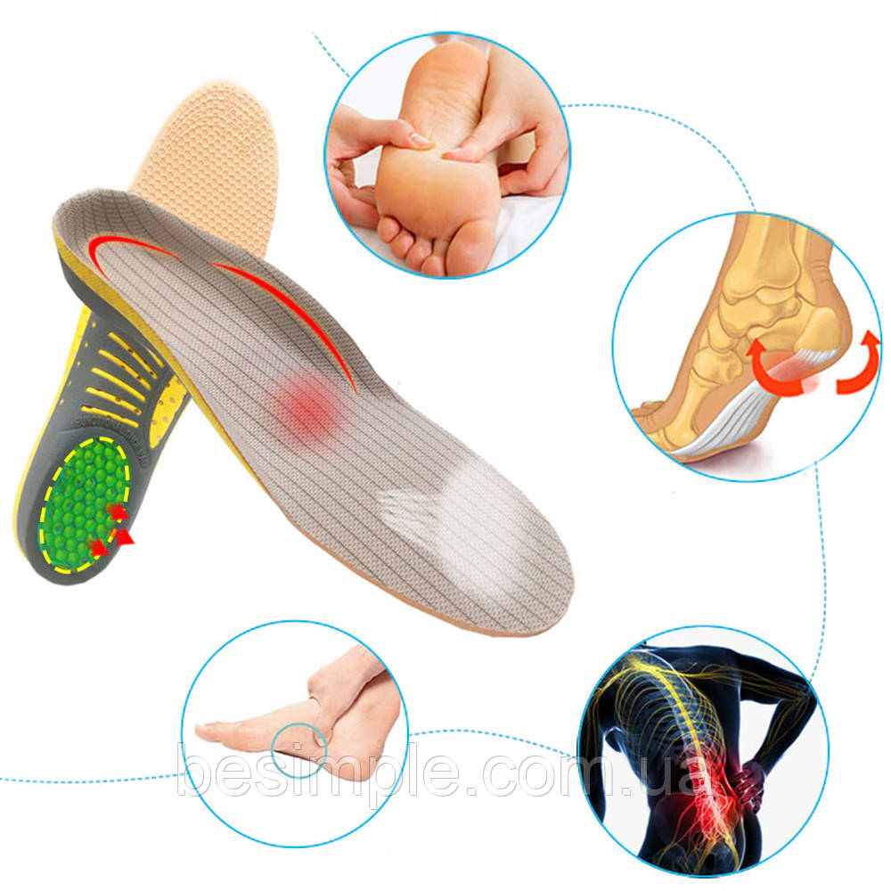 Ортопедические стельки для обуви, 41-46р / Универсальные стельки от плоскостопия / Обрезные стельки - фото 2 - id-p1872034369