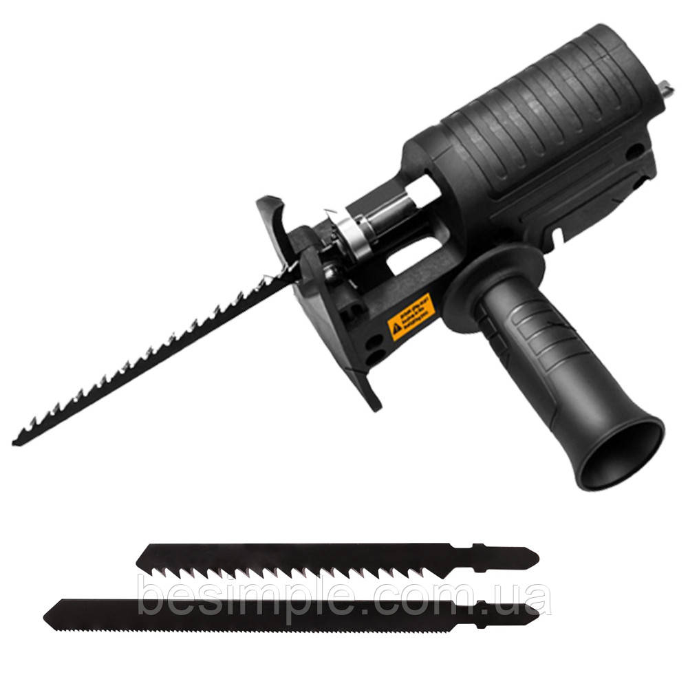 Насадка на дриль лобзик зі швидкознімним механізмом / Сабельна пилка з полотнами, фото 1