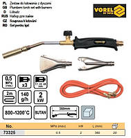 Паяльник газовый Польша L=360 мм 3 наконечника шланг 2 м 0,5МРа VOREL-73325