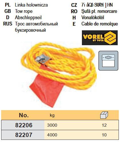 Трос буксирний 3т VOREL-82206
