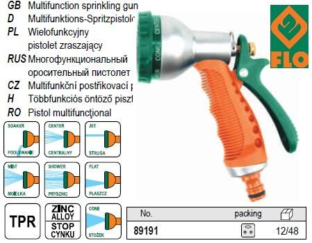 Пістолет пістолет - зрощувач наконечник метал 7 режимів d=1/2" FLO-89191