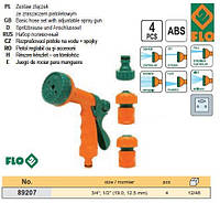 Набір пістолет поливальний зрощувач 6 реж з'єднання єднання 3/4"-1/2" 4 шт FLO-89207