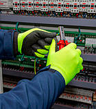 4199 Рукавички трикотажні EXTRAGRAB жовто-зелені з латексним покриттям, неповний облив, 10 р., фото 4