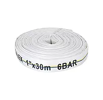 Шланг-рукав  ALBA-АGROFLEX ПВХ / ПЕТ 25мм 6 бар білий 30м
