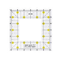 Лінійка для печворку і квілтингу квадрат 6.5х 6.5 дюймів QR-66IN (акрил 3мм) (6719)