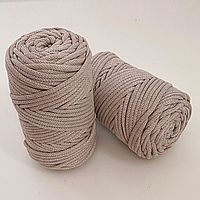 Шнур плетеный бежевый 3 мм шнур (№753) macrame cord 3mm Макраме корд 3мм, хлопковый шнур для вязания