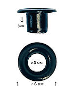 Люверс блочка чорна 1000шт, 3мм