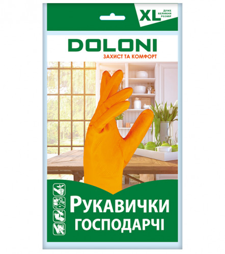 4563 Рукавички універсальні господарські DOLONI, латексні, розмір XL-рукавиці долоні