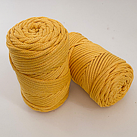 Шнур плетеный желтый 3 мм (№764) macrame cord 3mm Макраме корд 3мм, желтый шнур для макраме, вязания