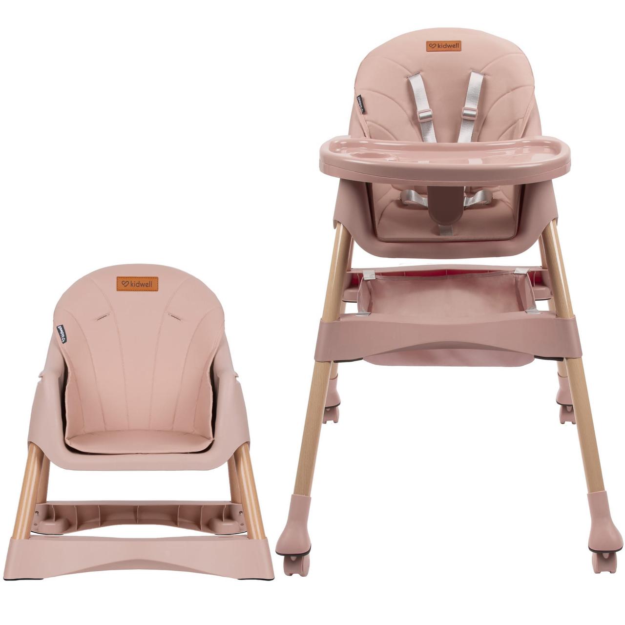 Деревянный стульчик для кормления 2в1 KARIMI PINK розовое - фото 2 - id-p1872082773