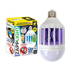 LED лампа пастка для комах Zapp Light / Електрична лампочка-знищувач мух та комарів