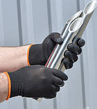 4189 Рукавички робочі трикотажні чорні з латексним покриттям, неповний облив, 9 розмір, фото 2