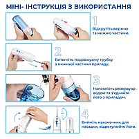 Іригатор для порожнини рота Power Floss PR40V портативний з насадками Блакитний, фото 8