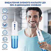 Іригатор для порожнини рота Power Floss PR40V портативний з насадками Блакитний, фото 3