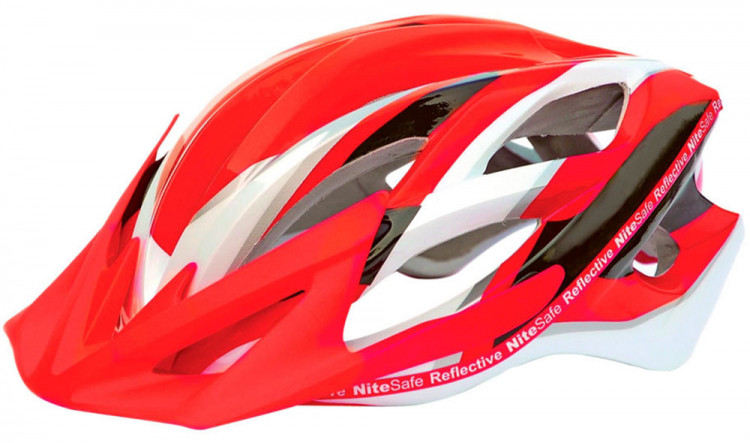 Шлем велосипедный Spelli SBH-5500 красно-белый (шлем для велосипеда взрослый) M (55-61 см.) - фото 1 - id-p804032234