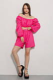 Костюм ARjen жіночий льон літній кольору шорти і блуза 46 фуксія, фото 4