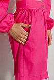 Костюм ARjen жіночий льон літній кольору шорти і блуза 46 фуксія, фото 3