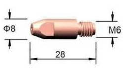 Наконечник токоподводящий М6х0,8х28 E-CU BW 140.0051 для п/а зварювання