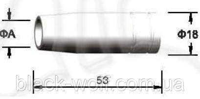 Газове Сопло BW 145.0041, циліндричне 18/24/53 мм для зварювального пальника з повітряним охолодженням BW 15AK