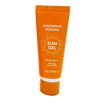 Легкий сонцезахисний гель з гіалуронової кислотою Deoproce Hyaluronic Cooling Sun Gel SPF50+/PA+++ 20 мл