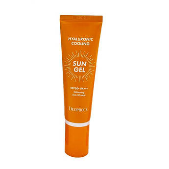 Легкий сонцезахисний гель з гіалуронової кислотою Deoproce Hyaluronic Cooling Sun Gel SPF50+/PA+++ без коробки