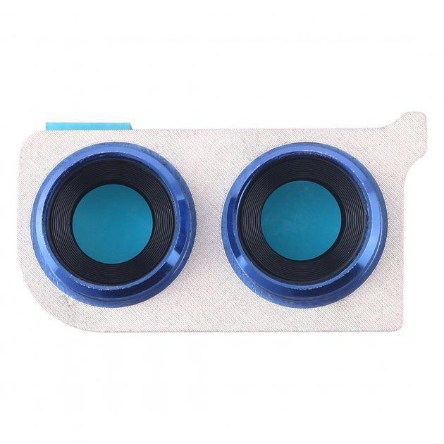 Скло камери з рамкою для смартфону Huawei Honor 8X, синій