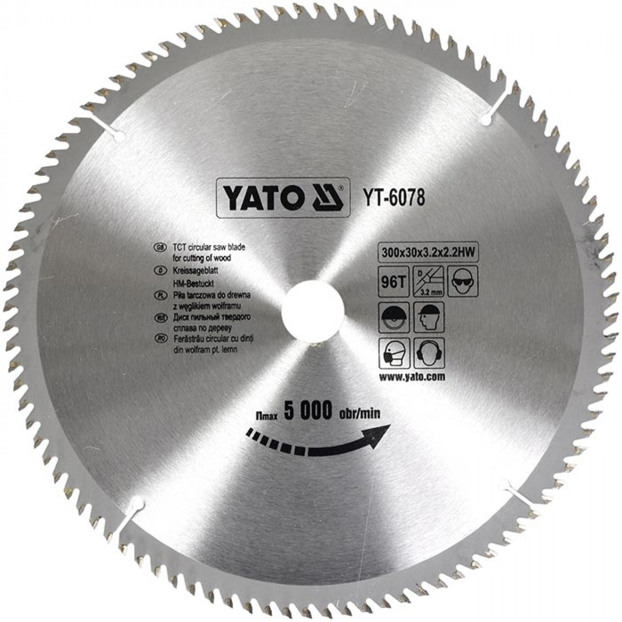 Пильний Диск по Дереву Ø 300 х 30 х 3.2 мм, 96 зубів YATO (YT-6078)
