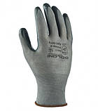 4576 Рукавички трикотажні з нітриловим покриттям, сірі, неповний облив8 розмір, фото 3