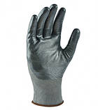 4576 Рукавички трикотажні з нітриловим покриттям, сірі, неповний облив8 розмір, фото 4