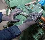 4576 Рукавички трикотажні з нітриловим покриттям, сірі, неповний облив8 розмір, фото 2