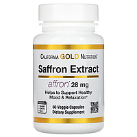 Saffron Extract with Affron 28 мг California Gold Nutrition 60 капсул