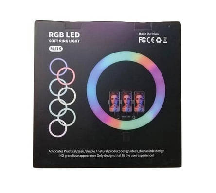 RGB лампа 45 см MJ18 Кільцева Black, фото 3