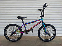 Трюковий велосипед Crosser BMX 20" Rainbow сталевий до 110кг колір металік райдужний