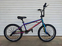 Трюковый велосипед Crosser BMX 20" Rainbow стальной до 110кг цвет металлик радужный