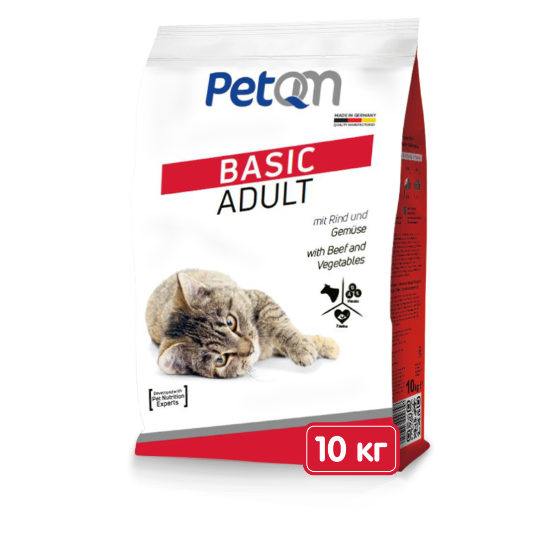 Корм сухий для кошекPetQM Cats Basic with Beef & Vegetables 10 кг с ...