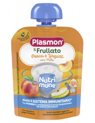 Nutrimune Пюре з персиків, яблук з йогуртом Plasmon 85г